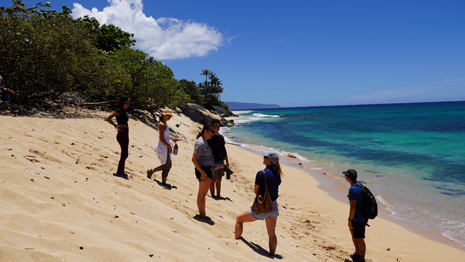 Shellie Habel led the opportunities for participants to learn more about coastal erosion and resilience on the North Shore of Oahu.