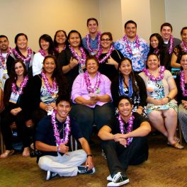 Healani Chang with her students from the ʻIlima SACNAS Chapter at the University of Hawaiʻi.