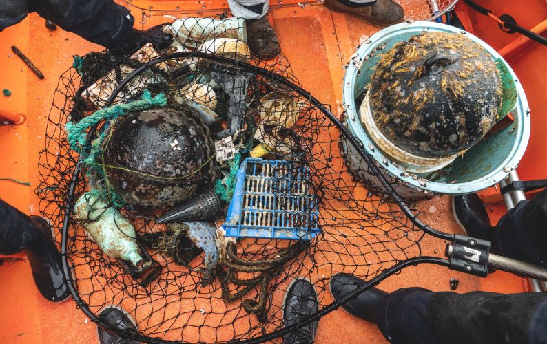 Floating plastics collected in the North Pacific Subtropical Gyre during The Ocean Cleanup’s 2018 expedition.