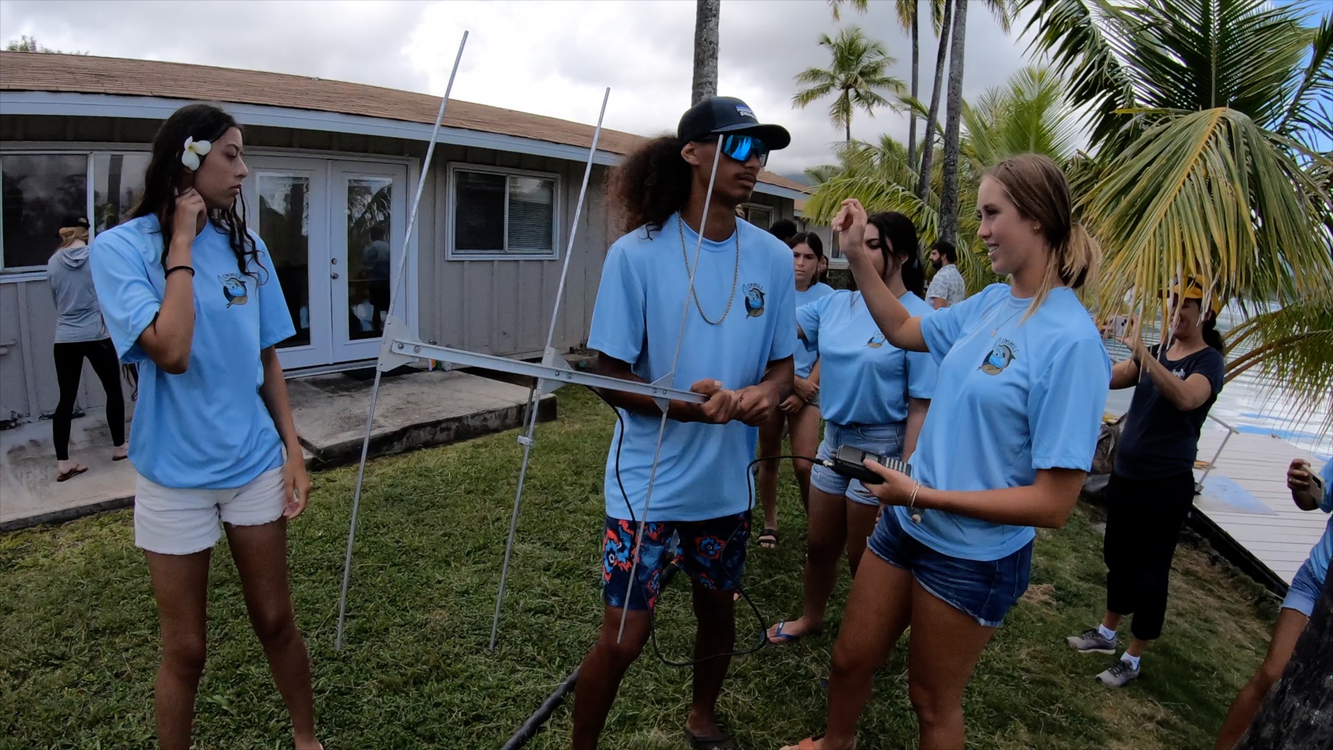 Students practice marine mammal tagging exercise.