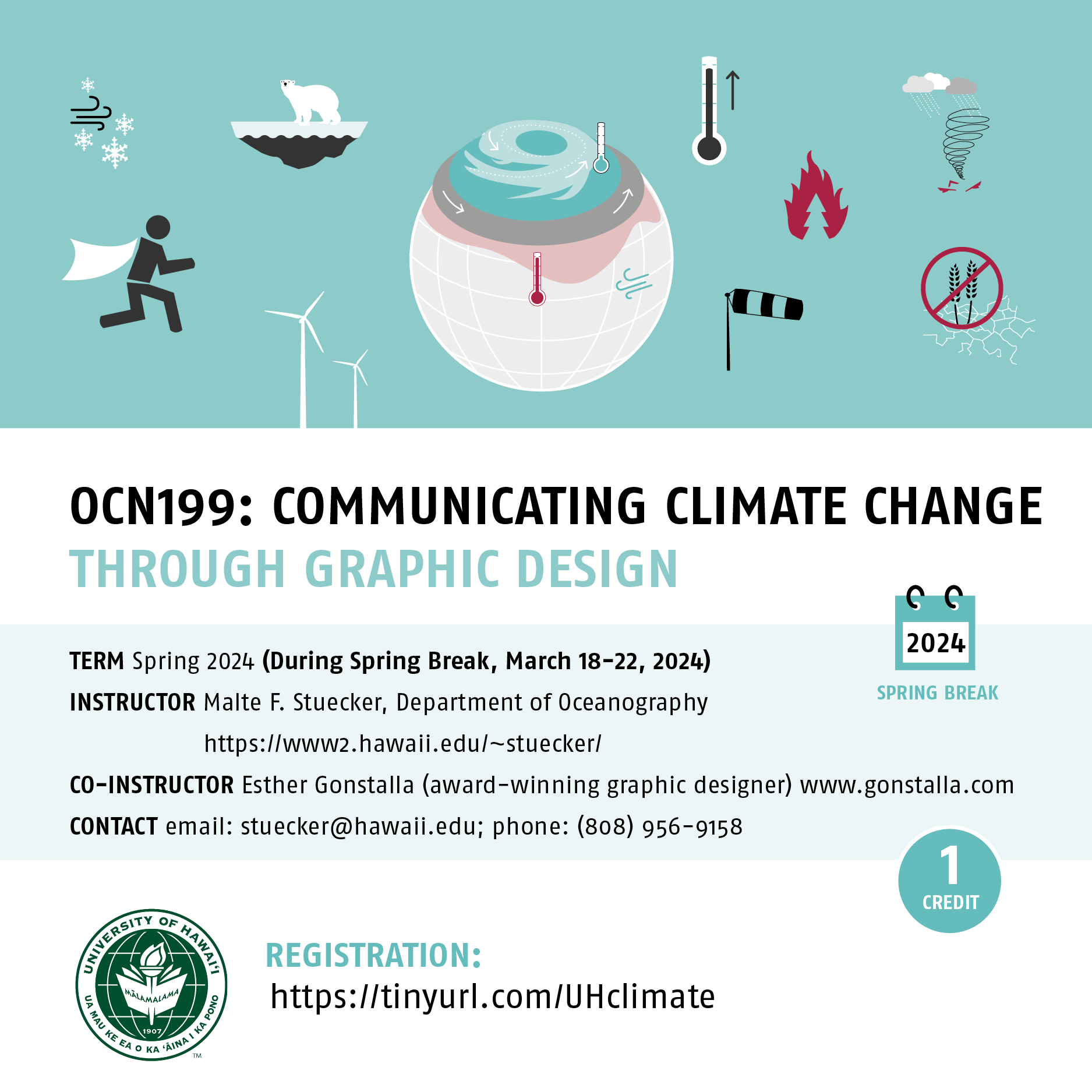 OCN 199: Communicating Climate Change Through Graphic Design flyer