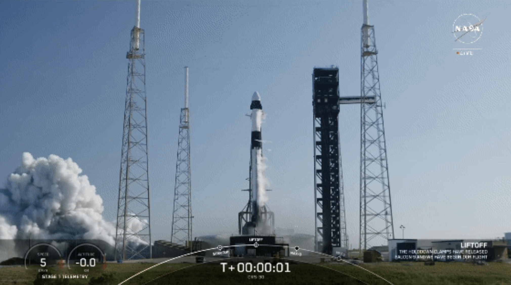Screenshot of NASA video showing launch of mission carrying HyTI