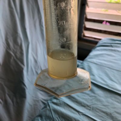 Fig. 3. Sponge water squeezed into graduated cylinder (about 30ml).